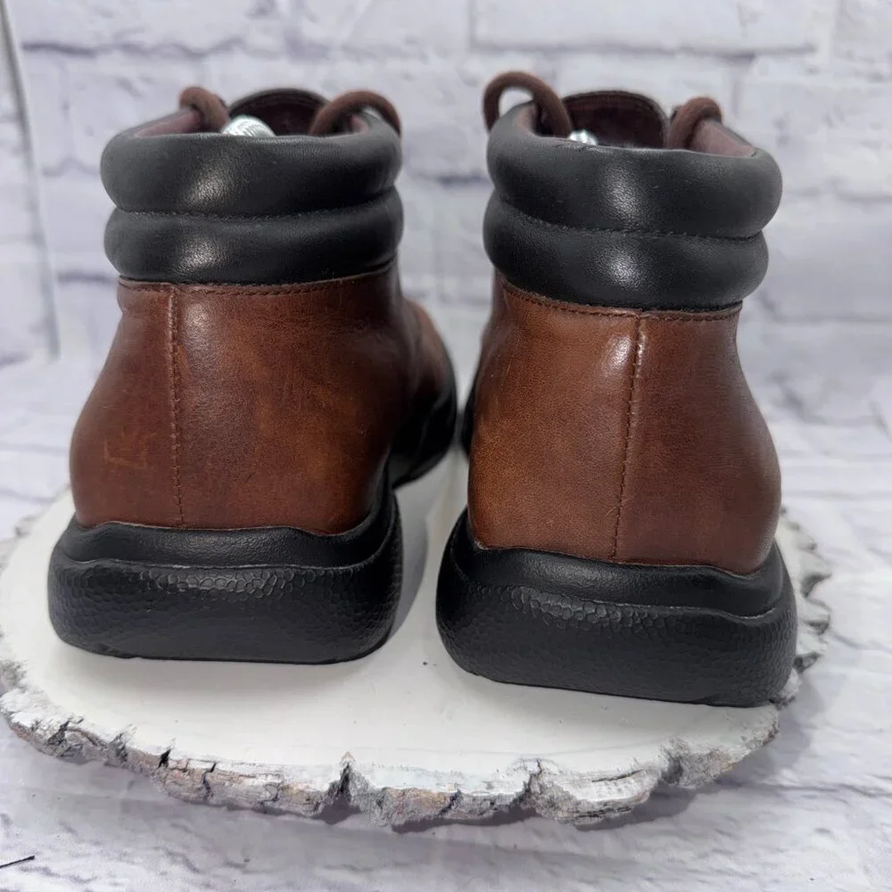 Vintage 90s SIMPLE Brand Mens Leather Split-Toe Chukka Boots Brown Size 8.5